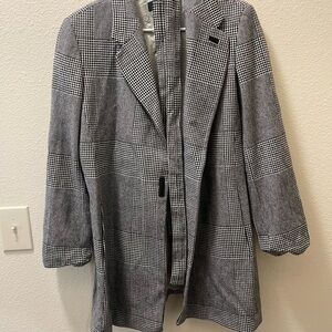 Zanella Monochrome Check Trench Coat